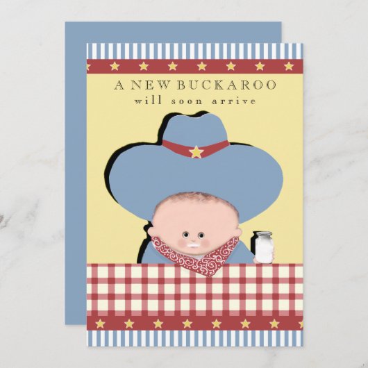 Jongen Baby Douche Uitnodigingen (Voorkant / Achterkant)