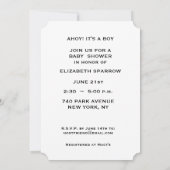 Jongen Baby Douche Uitnodigingen (Achterkant)