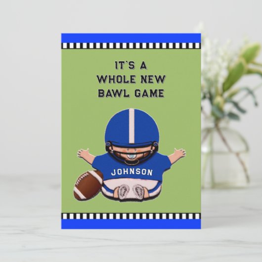 JONGEN BABY DOUCHE UITNODIGINGEN (Staand voorkant)