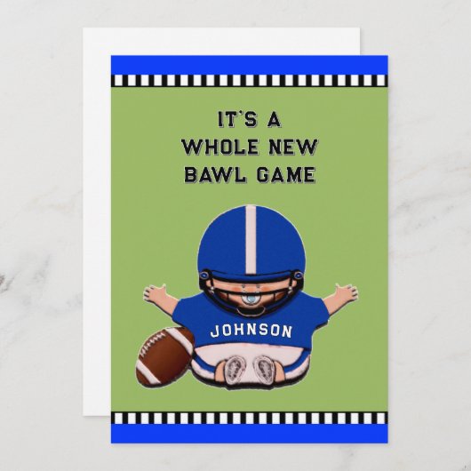 JONGEN BABY DOUCHE UITNODIGINGEN (Voorkant / Achterkant)