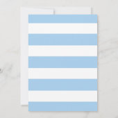 Jongen Baby Douche Uitnodigingen, Navy Blue Stripe Kaart (Achterkant)