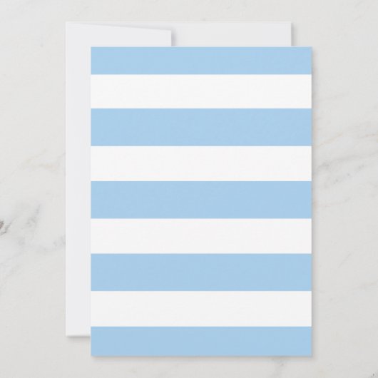 Jongen Baby Douche Uitnodigingen, Navy Blue Stripe Kaart (Achterkant)