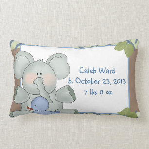 Jongen Baby Elephant Blue Zebra Stripe Rubber Duck Kussen