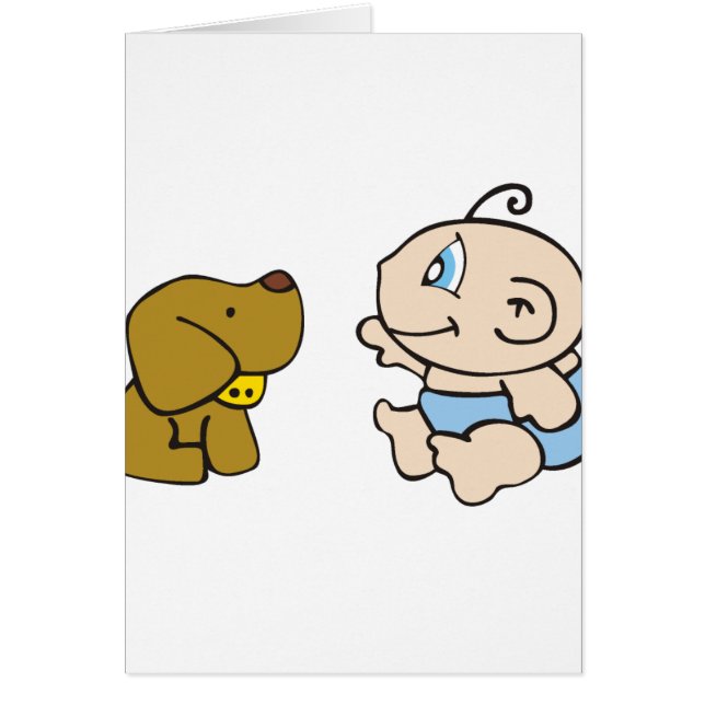 Jongen Baby en hond (Voorkant)