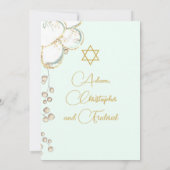 Jongen Baby Hebreeuwse Twin Triplet Naming Ceremon Kaart (Achterkant)