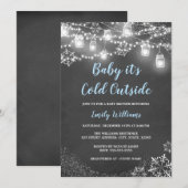 Jongen Baby het is koud buiten Winter Baby shower Kaart (Voorkant / Achterkant)