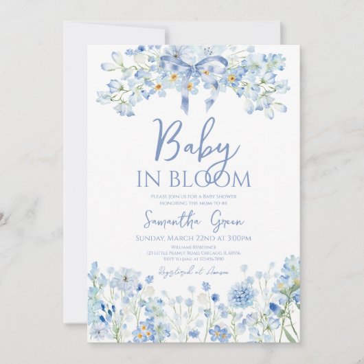 Jongen Baby in Bloom Baby shower Kaart (Voorkant)