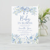 Jongen Baby in Bloom Baby shower Kaart (Staand voorkant)