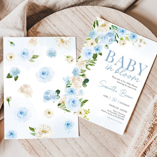 Jongen Baby in Bloom Baby shower Kaart