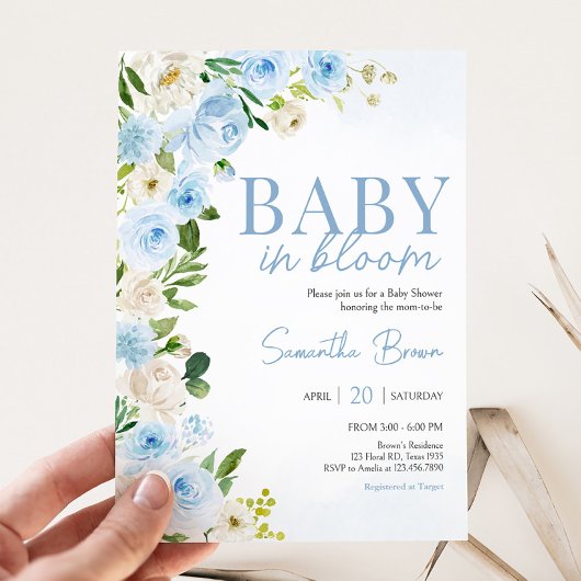 Jongen Baby in Bloom Baby shower Kaart