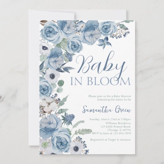Jongen Baby in Bloom Baby shower Kaart (Voorkant)