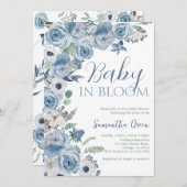 Jongen Baby in Bloom Baby shower Kaart (Voorkant / Achterkant)