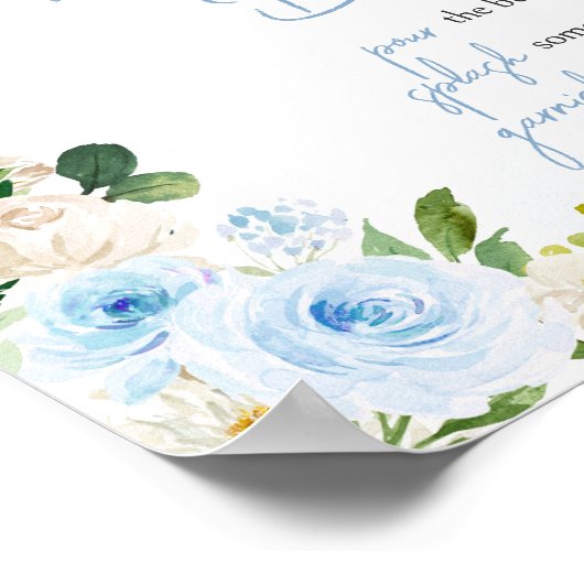 Jongen Baby in Bloom Baby shower Moeder osa Bar Poster (Hoek)