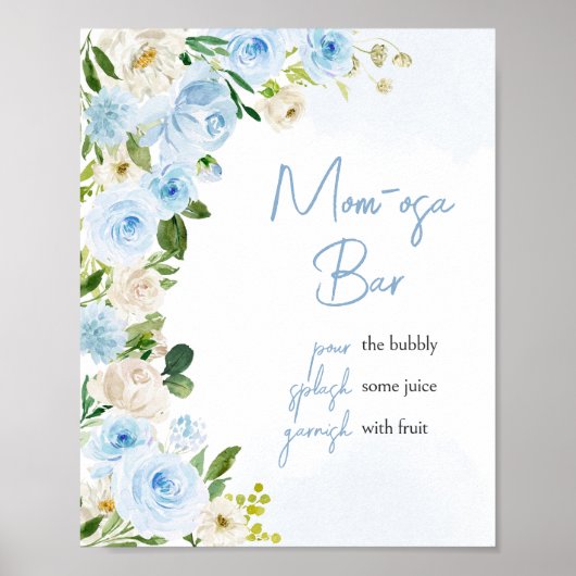 Jongen Baby in Bloom Baby shower Moeder osa Bar Poster (Voorkant)