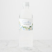 Jongen Baby in Bloom Baby shower Waterfles Etiket (Voorkant)