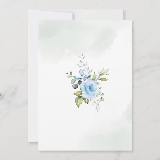 Jongen baby in de baby shower-uitnodiging in bloom kaart (Achterkant)