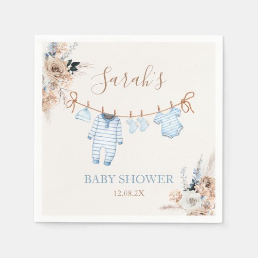 Jongen Baby Kleding Baby shower Servet (Voorkant)