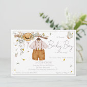 Jongen Baby Kleding Baby shower Uitnodiging (Staand voorkant)