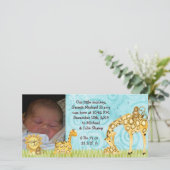 Jongen Baby, kleine apen, geboorteaankondiging Aankondiging (Staand voorkant)