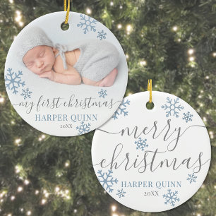 Jongen Baby Mijn Eerste Kerst Foto Keramisch Ornament