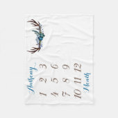 Jongen Baby Milestone Blanket Size 40 x 30 inch Fleece Deken (Voorkant)