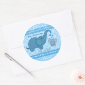 Jongen Baby Olifant Baby shower Sticker (Envelop)
