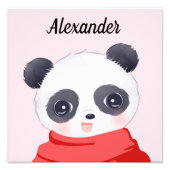 Jongen Baby Panda Rood Foto afdrukken (Voorkant)