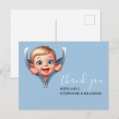 Jongen Baby Peeking uit Baby shower Dank je Briefkaart (Voorkant / Achterkant)