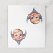 Jongen Baby Peeking uit Baby shower Plaatskaartje (Buitenkant ongevouwen)