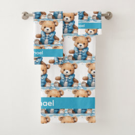 Jongen Baby & Peuter Bad Handdoek Set | Aangepaste