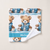 Jongen Baby & Peuter Bad Handdoek Set | Aangepaste (Wasdoekje)