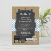 Jongen Baby-Q Baby shower, BBQ baby shower Kaart (Staand voorkant)