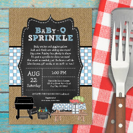 Jongen Baby Q Sprinkle, BBQ baby shower Kaart