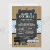 Jongen Baby Q Sprinkle, BBQ baby shower Kaart (Voorkant)