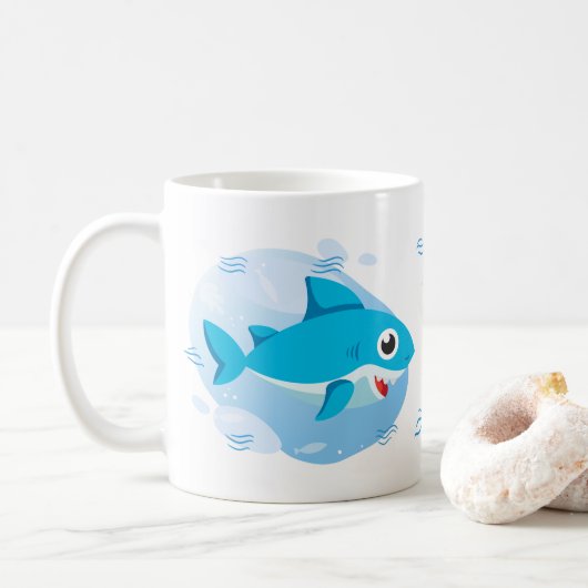 Jongen Baby Shark - Blauw Koffiemok (Met donut)