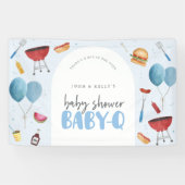 Jongen Baby shower Baby-Q (BBQ) Grotere banner Sig (Horizontaal)