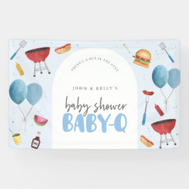 Jongen Baby shower Baby-Q (BBQ) Grotere banner Sig
