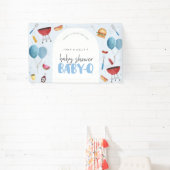 Jongen Baby shower Baby-Q (BBQ) Grotere banner Sig (Insitu)