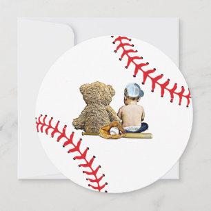Jongen Baby shower Baseball Aanwezige Uitnodiging
