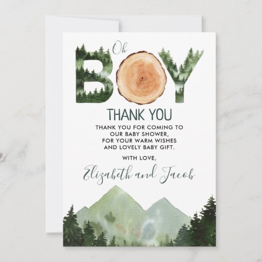 Jongen Baby shower bedankt (Voorkant)