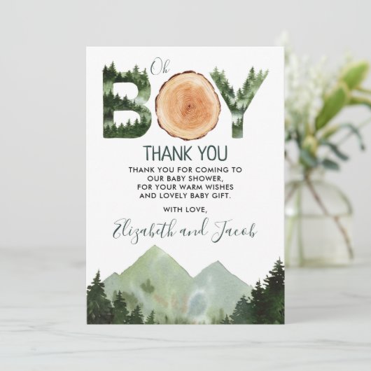 Jongen Baby shower bedankt (Staand voorkant)