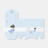 Jongen Baby shower Blauw Schattige Baby Damask Fav Bedankdoosjes (Uitgevouwen)