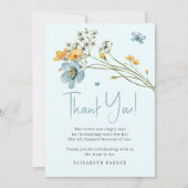 Jongen baby shower blauw waterverf dank u kaart (Voorkant)