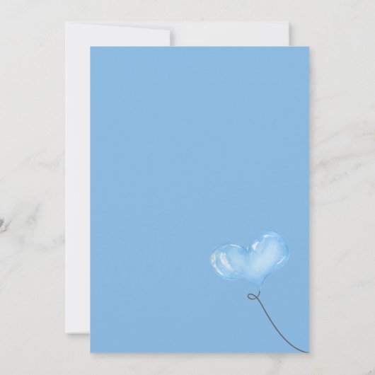 Jongen Baby shower Blauwe Olifant op Cloud Kaart (Achterkant)