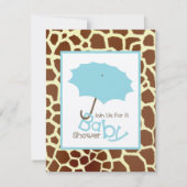 Jongen Baby shower - Blauwe staart en Giraffe afdr Kaart (Voorkant)
