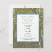 Jongen Baby shower - Blue Carriage & Camouflage Kaart (Achterkant)