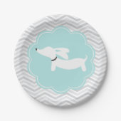 Jongen Baby shower Blue Doxie Dachshund Party Bord (Voorkant)