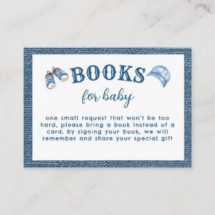 Jongen Baby Shower Boeken Voor Baby In Blauwe Spij Informatiekaartje