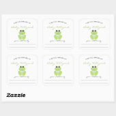 Jongen Baby shower Bookplaten / kleine kikker Vierkante Sticker (Vel)