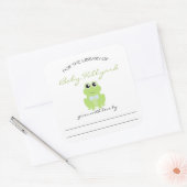 Jongen Baby shower Bookplaten / kleine kikker Vierkante Sticker (Envelop)